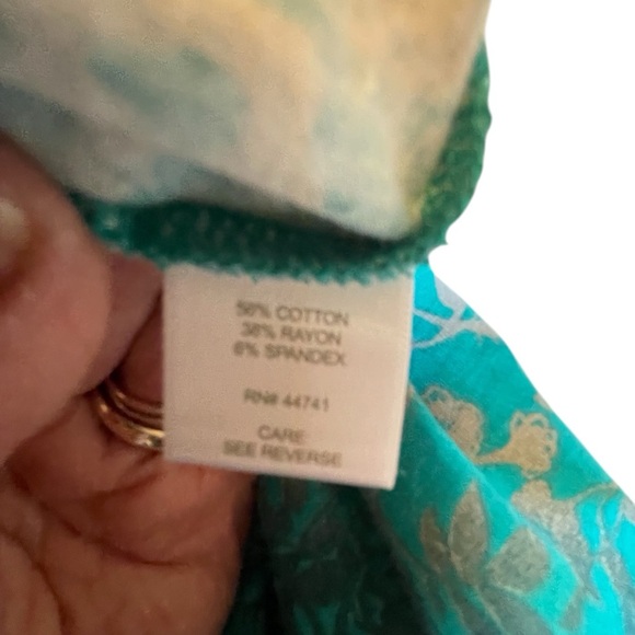 Alpine Design Teal Patterned Sleeveless Dress-Two Patterns-keyhole in back.Large - Picture 7 of 10